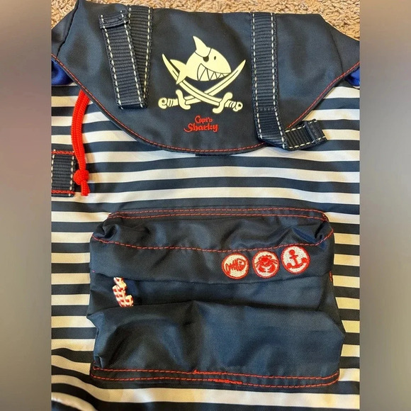 Die Spiegelburg Cap’n Sharky Navy Striped Kids Backpack 12.5” - Picture 3 of 8